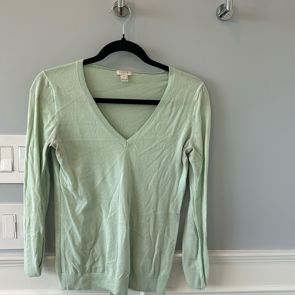 JCrew pistachio knit sweater